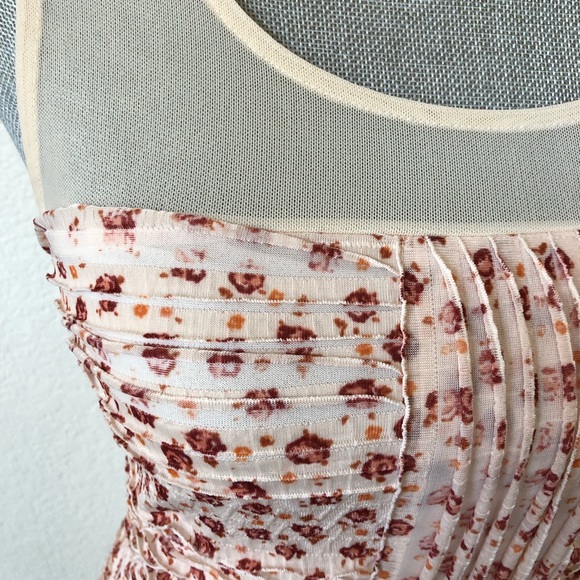 Free People Cream Floral Body Con Dress Size XS - Picture 4 of 8